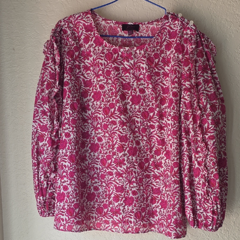 J. Crew Pink Floral Blouse